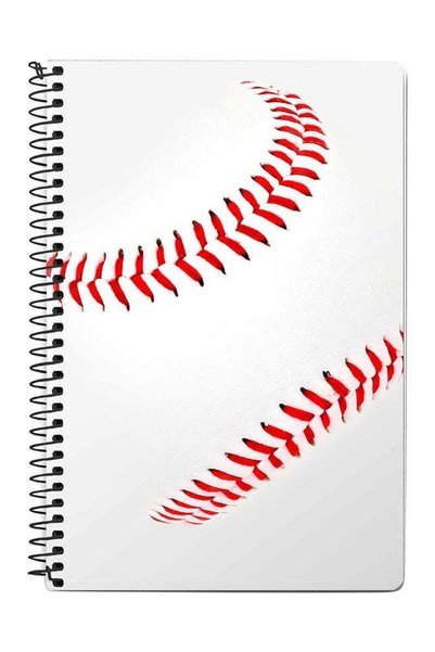 Generic Baseball A5 Spiral Notebook White/Red