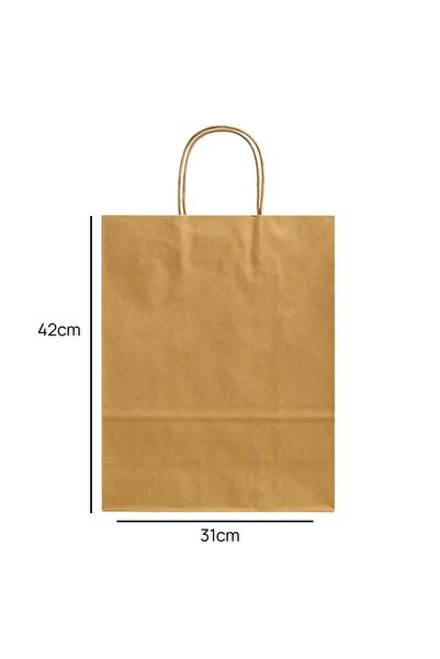 Generic Eco Friendly Brown Kraft Paper Gift Bag With Strong Handle- 31X42cm
