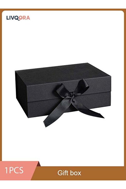 Generic Black Gift Box with Ribbon 26×19×8cm – Elegant Reusable Packaging Box...