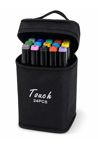 Generic Dual Tip Alcohol Art Markers 24 Colors Set, Twin Side Sketch Drawing ...