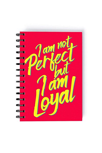 Generic Spiral A5 Notebook Typography Motivational Quote I am Loyal Quote Red...
