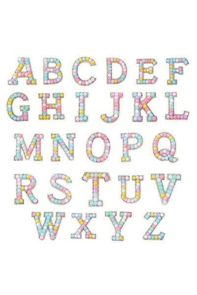 Generic 26Pcs Iron-on Transfers, Letter A Z Pearl Rhinestone English Patches ...