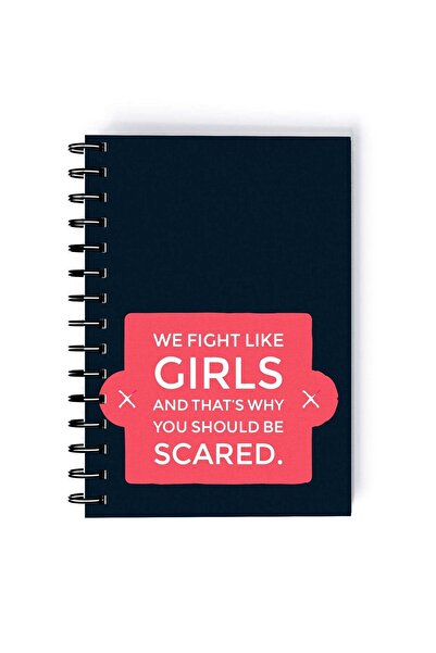 Generic Spiral A5 Notebook Women Empowerment Feminism Quote Not Scared Pink a...