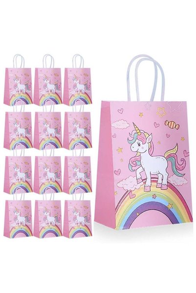 Generic Unicorn Gift Bags 12pcs Small Kraft Paper Goody Bags for Kids Unicorn...