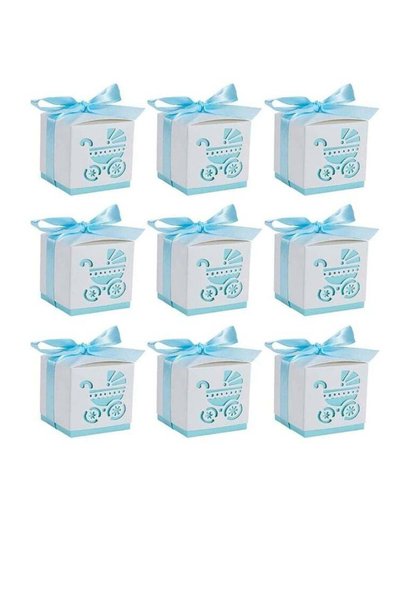 Generic 20 Pcs Wedding Favour Boxes,Ribbon Candy Gift Box,Baby Baptism Candy ...