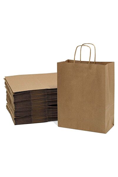 Generic Brown Paper bags with handles 33 x 26 x 12 cm Large Kraft Gift bags f...