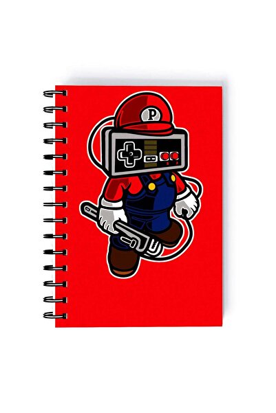 Generic Gaming Mario Design Rectangle Spiral A5 Notebook Multicolour