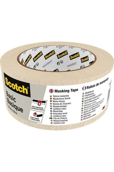 Generic Scotch Basic Masking Tape 48mm x 50m, 1 roll/pack | Beige color | Mas...
