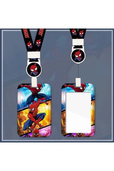 Generic Cool Spider‑Man Multiverse Cartoon ID Card Holder with Retractable La...