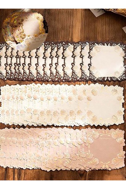 Generic 45-piece rose embossed 3D gold-stamped handmade scrapbook paper set, ...