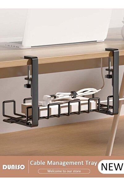 Generic Under Desk Cable Management Tray, Adjustable cable organizer, Under D...