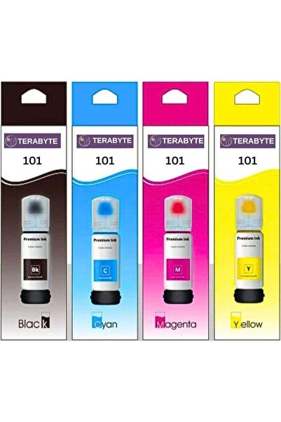 Generic Ink set 101 for EcoTank 4-Pack Black Cyan Magenta Yellow for L4150 L4...
