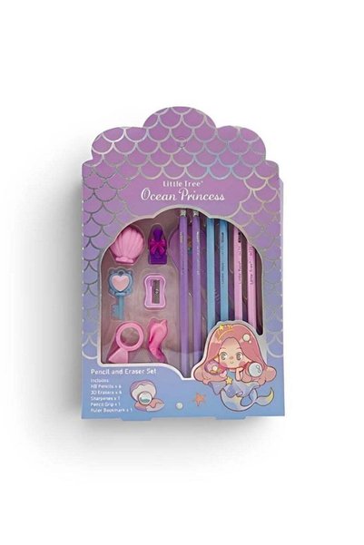 Generic Little Tree Kids Ocean Princess Mermaid Stationery Set – Cute Pink Sc...