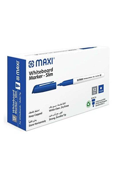 Generic 12-Piece Slim Tip Dry Erase Whiteboard Markers Blue