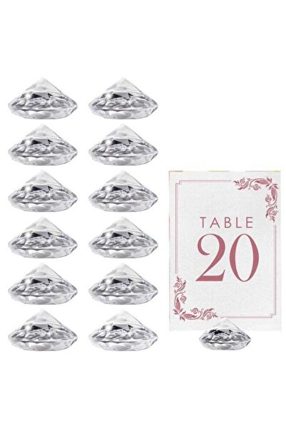 Generic 12Pcs Diamond Place Card Holder Acrylic Table Number Holders Crystal ...
