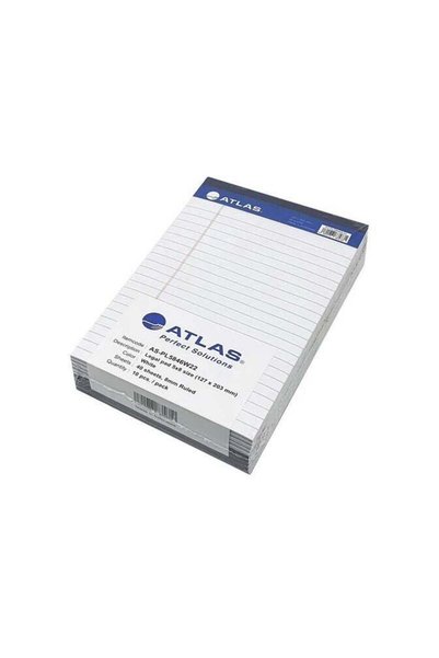 Generic Atlas 10-Piece Atlas Legal Pads Without Cover, 8mm Single Ruled, 5x8 ...