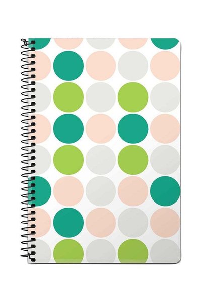 Generic Summer Dots A5 Spiral Notebook White/Green/Pink