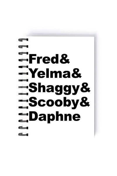 Generic Spiral A5 Notebook Scooby Doo Characters and Cast White Aesthetics