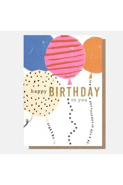 Generic Caroline Gardner Sketchbook Patterned Balloons Happy Birthday To You ...