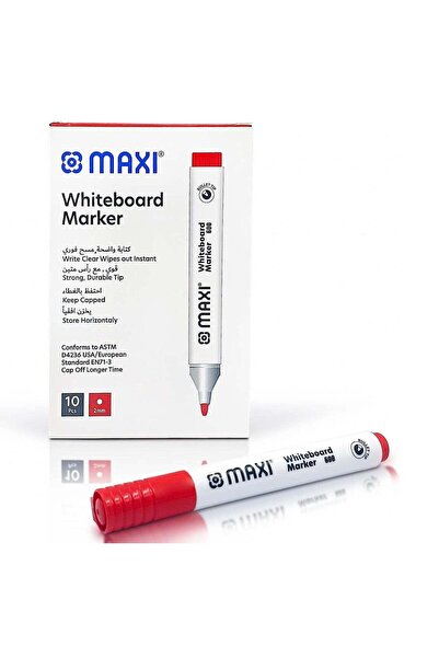 Generic 10-Piece Dy Erase White Board Markers Round Tip Red Ink