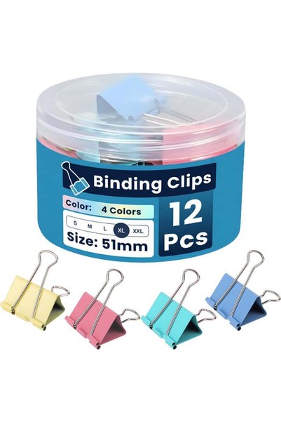 Generic MARKQ Binder Clips Multicolor Durable Metal Paper Clamps | Strong & R...