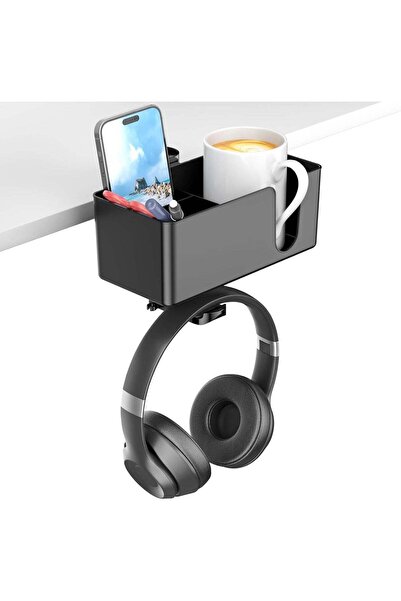 Generic 4 in 1 Under Desk Headphone Hanger with Detachable Pen Cup Holder, Ro...
