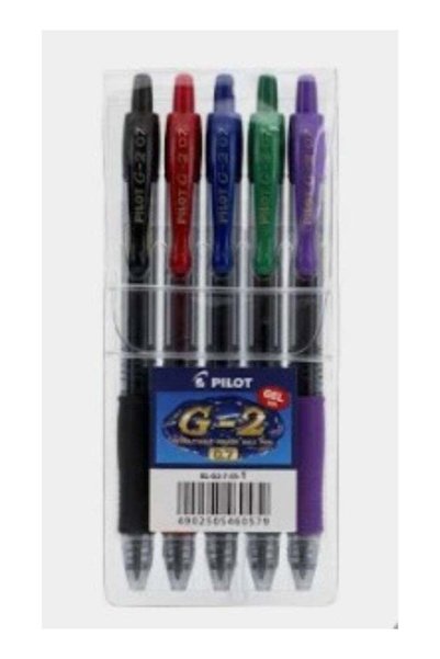 Generic 5-Piece G2 Ballpoint Pen 0.7mm Tip Multicolour