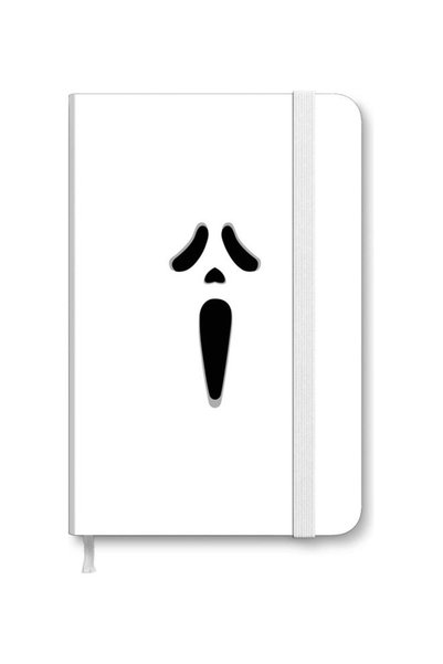 Generic Designer A5 Thick Hardcover Notebook - Scream White/Black