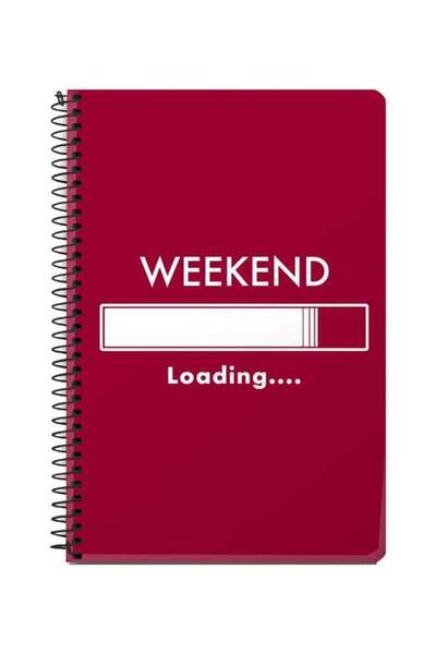 Generic A5 Weekend Loading Printed Spiral Bound Notebook Red/White