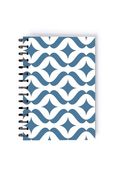Generic Architecture Pattern Printed Spiral A5 Notebook Blue/Yellow/Pink