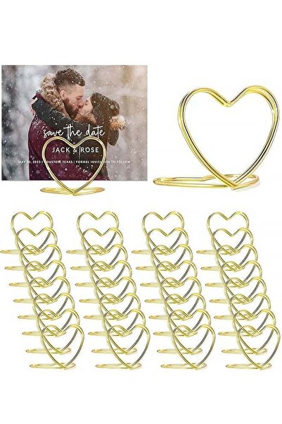 Generic 32 PCS Gold Table Number Place Card Holders , Small Heart Shape Card ...