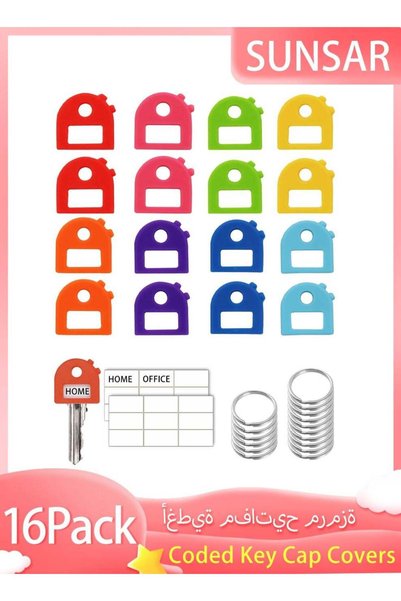 Generic 16 PCS Coded Key Cap Covers + Free 16 Key-Chain & Writable 16 ID Tags...