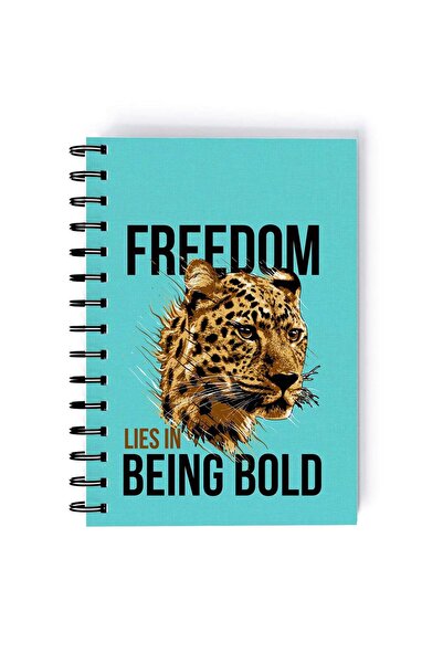 Generic Freedom Quote Rectangle Spiral A5 Notebook Multicolour
