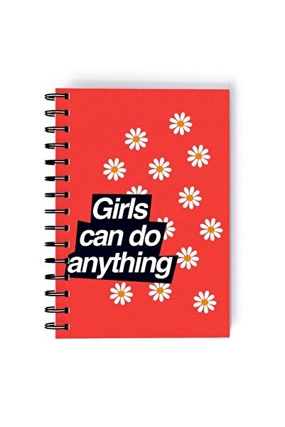 Generic Spiral A5 Notebook Inspirational Quote Motivations Girls can do anyth...