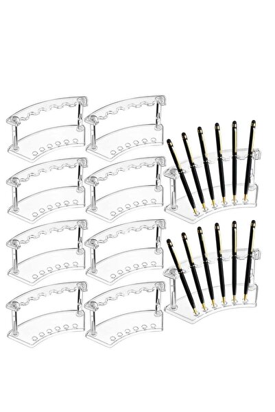 Generic Plastic Pen Holder Clear Display Stand 6-Slots Pen Display Stand Eyeb...