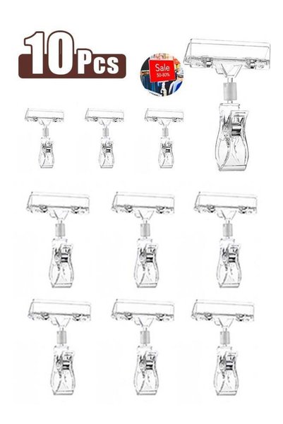 Generic Merchandise Sign Clip 10PCS Merchandise Sign Clip Price Tag Clamp Tra...