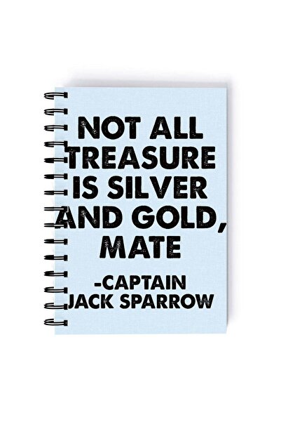 Generic Spiral A5 Notebook Pirates of the Caribbean Quote Treasure is Gold Ja...