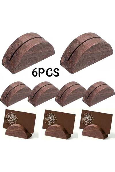 Generic Nogeqi 6 Pcs Wood Place Card Holders for Table, Wooden Table Number H...