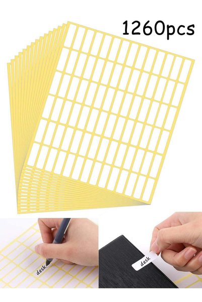 Generic 1260 Pcs Mini Blank Label Stickers, Removable Freezer White Labels fo...
