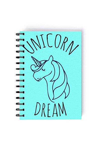 Generic Spiral A5 Notebook Funny Animal Unicorn Dream Quote Blue Aesthetics