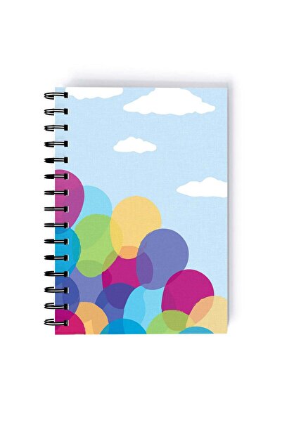 Generic Movie Up Balloons Printed Spiral A5 Notebook Blue/Pink/Purple