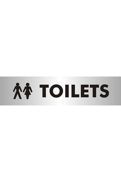 Generic ARS Toilets with gram Sign, 190mm x 45mm - 2mm Brushed Aluminium Effe...