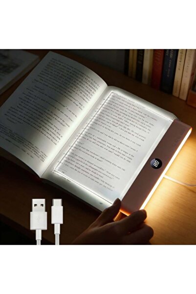Generic Book Light Rechargeable LED Reading Flat Clip on Night Light with 3 C...