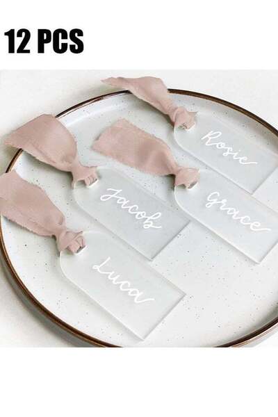 Generic 12 Pcs Acrylic Place Card for Wedding Frosting Acrylic DIY Table Seat...