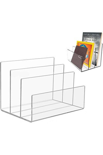 Generic ARS Acrylic File Holder 3 Sections File Organizer Clear Office Desk F...