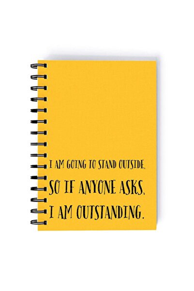 Generic Spiral A5 Notebook Funny Quote I am outstanding Yellow Aesthetics