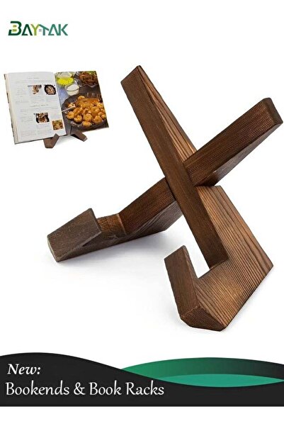 Generic Wood Book Stand Holder, Portable Desktop Tablet Stand for iPad and Bo...