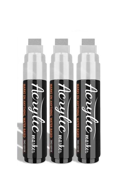 Generic Silver Jumbo Poster Markers, 15MM Thick Permanent Acrylic Graffiti Pe...