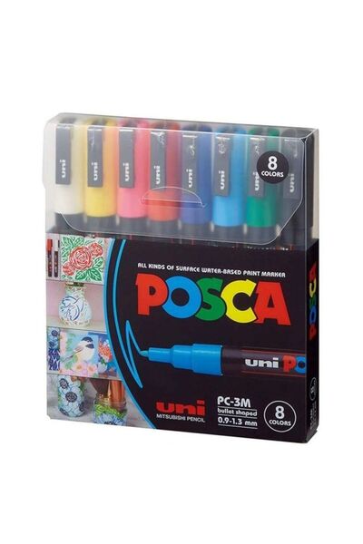 Generic 8-Piece POSCA Fine Paint Marker Multicolour