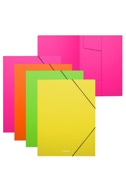 Generic 4-Piece A4 Size Action Case File Folder Wit Elastic Closure Assorted ...